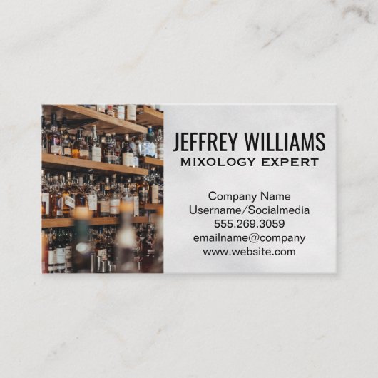 bar | Alcoholflessen Visitekaartje (Voorkant)