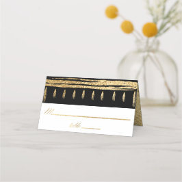 Bar and Bat Mitzvah Gold Black Tallit Place Cards Plaatskaartje