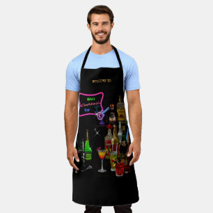Bar Apron met jouw naam(s) op het Neon-teken Schort