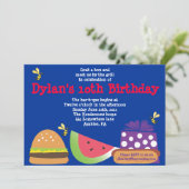 Bar-B-Que Birthday Bumble Bee Party Invitation Kaart (Staand voorkant)