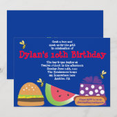 Bar-B-Que Birthday Bumble Bee Party Invitation Kaart (Voorkant / Achterkant)