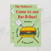 Bar-B-Que partijuitnodiging Kaart (Voorkant / Achterkant)