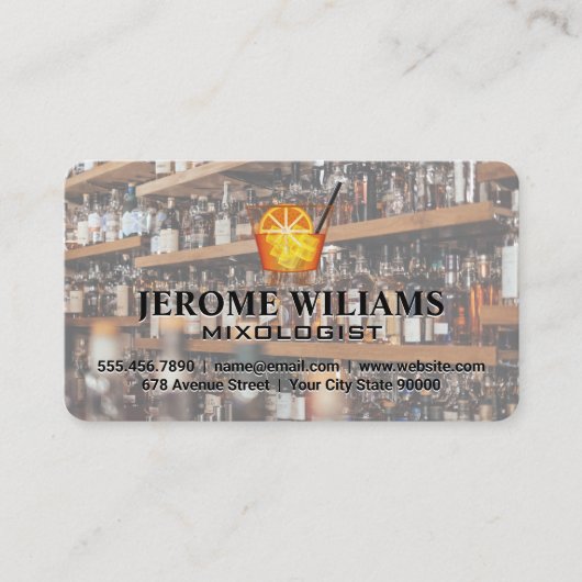 Bar Back | Bartender | Restaurant Visitekaartje (Voorkant)