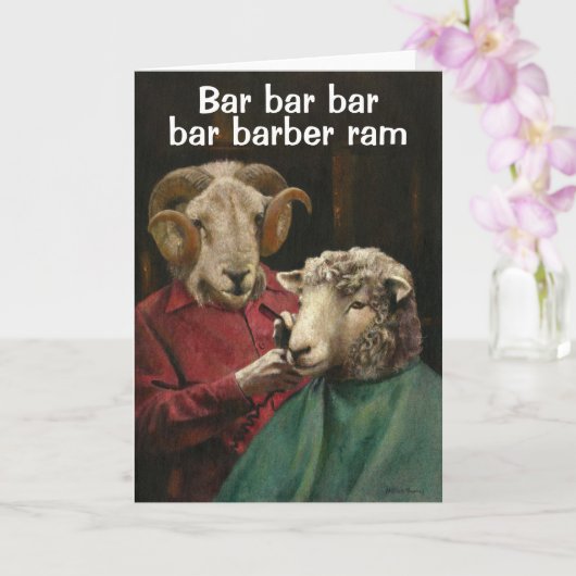 Bar Barber Ram Joke Greetings Card Kaart (Orchidee)