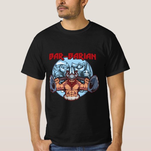 Bar Barian Fitness oefent Cool Barbarian Gym uit T-shirt (Voorkant)