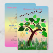 Bar Bat Bnai Tree of Life Mitzvah Invitation Kaart (Voorkant / Achterkant)