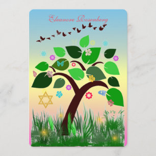 Bar Bat Bnai Tree of Life Mitzvah Invitation Kaart