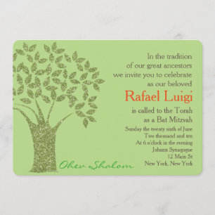 Bar Bat Bnai Tree of Life Mitzvah Invitation Kaart