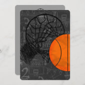 Bar Bat Mitswa Uitnodiging Basketbal Thema (Voorkant / Achterkant)