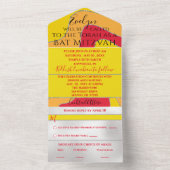 Bar Bat Mitzvah All in One Invitation Glitter Wave Uitnodiging (Binnen)