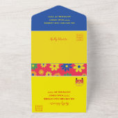 Bar Bat Mitzvah All n One Invitation Flowers All In One Uitnodiging (Buitenkant)