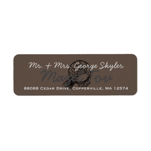 Bar Bat Mitzvah Basketbal Retouradres Label (Voorkant)