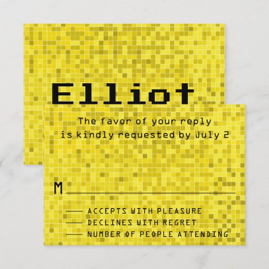 Bar Bat Mitzvah Behuizing RSVP Kaarten Game On (Voorkant / Achterkant)