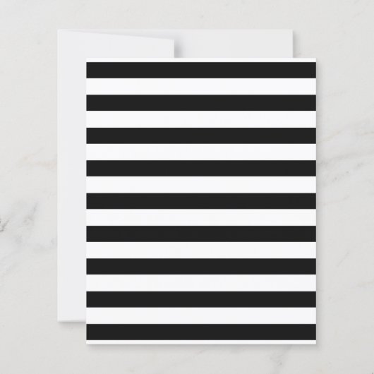 Bar Bat Mitzvah Black White Stripe Thank You Note (Achterkant)