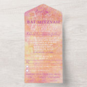 Bar Bat Mitzvah Bloemig Subtiel All In One Uitnodiging (Binnen)