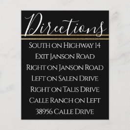 Bar Bat Mitzvah Elegant Gold Black Direction Kaart