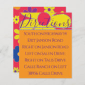 Bar Bat Mitzvah Enclosure/Direction Card Flowers 2 (Voorkant / Achterkant)