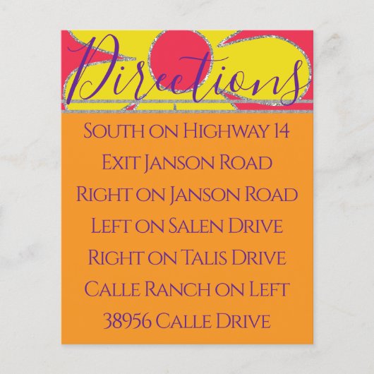 Bar Bat Mitzvah Enclosure/Direction Card Flowers 2 (Voorkant)