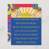 Bar Bat Mitzvah Enclosure/Direction Card Swirls (Voorkant / Achterkant)
