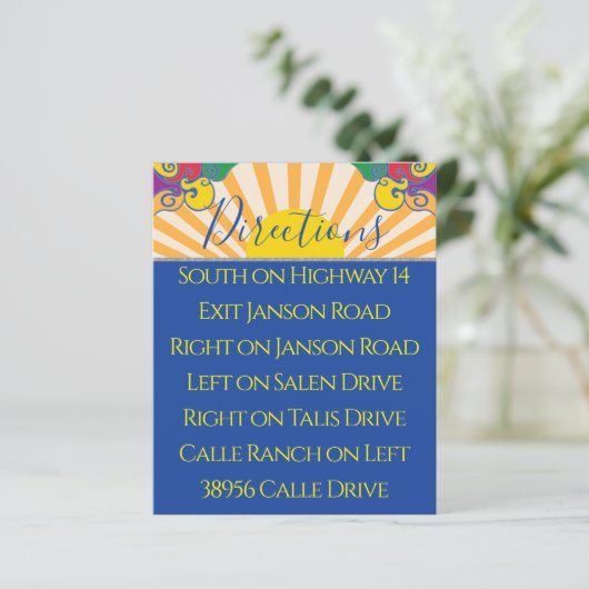 Bar Bat Mitzvah Enclosure/Direction Card Swirls (Staand voorkant)