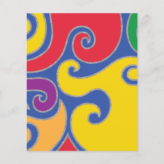 Bar Bat Mitzvah Enclosure/Direction Card Swirls (Achterkant)