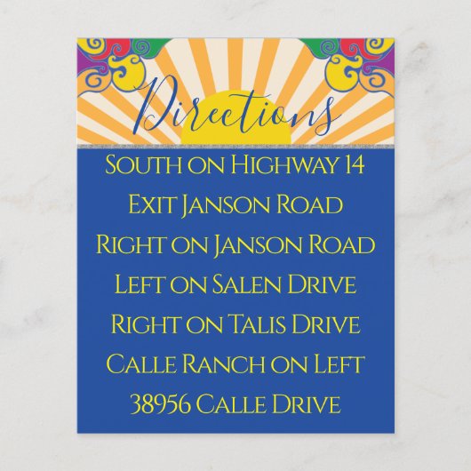 Bar Bat Mitzvah Enclosure/Direction Card Swirls (Voorkant)