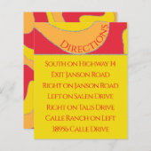 Bar Bat Mitzvah Enclosure/Direction Card Wavy Line (Voorkant / Achterkant)