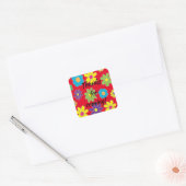 Bar Bat Mitzvah Flowered Square Sticker (Envelop)