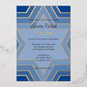 Bar Bat Mitzvah gelaagde sterren van David elke kl Folie Uitnodiging (Voorkant)