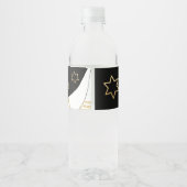 Bar Bat Mitzvah Gold Stars Waterfles Label Etiket (Achterkant)