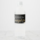Bar Bat Mitzvah Gold Stars Waterfles Label Etiket (Voorkant)