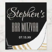 Bar Bat Mitzvah Gold Tallit Wijnfles Label Wijn Etiket (Enkel label)