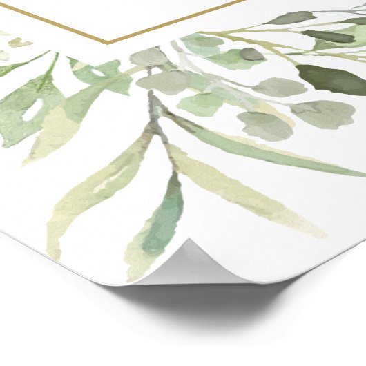 Bar Bat Mitzvah Greenery Welkomstbord Poster (Hoek)