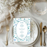 Bar Bat Mitzvah Joods Huwelijk Botanisch op Maat Menu<br><div class="desc">Perfect aangepast menu voor een bat mitzvah, bar mitzvah of andere joodse viering! Handgemaakte aquarel kunst voor u op de voor- en achterkant! VOLLEDIG AAN TE PASSEN! Klik op “Personaliseer” hierboven om de tekst aan te passen. Klik op "bewerk met behulp van ontwerpprogramma" om de lettertypen, kleuren en plaatsing aan...</div>