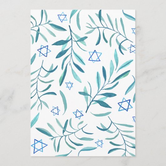 Bar Bat Mitzvah Joods Huwelijk Botanisch op Maat Menu (Achterkant)