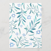 Bar Bat Mitzvah Joodse bruiloft Botanicals Custom Menu (Achterkant)