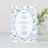 Bar Bat Mitzvah Joodse bruiloft Botanicals Custom Menu (Staand voorkant)