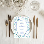 Bar Bat Mitzvah Joodse bruiloft Botanicals Custom Menu<br><div class="desc">Perfect aangepast menu voor een bat mitswa, bar mitswa of andere Joodse viering! Handgemaakte waterverf kunst voor u aan de voor- en achterkant! VOLLEDIG ! Klik hierboven op "Personaliseren" om de tekst te bewerken. Klik op "bewerken met het ontwerpgereedschap" om de lettertypen, kleuren en plaatsingen aan te passen en om...</div>