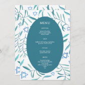 Bar Bat Mitzvah Joodse bruiloft Botanicals Custom Menu (Voorkant / Achterkant)