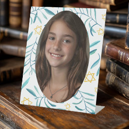 Bar Bat Mitzvah Joodse bruiloft Botanicals Custom Reclamebord Met Voetstuk