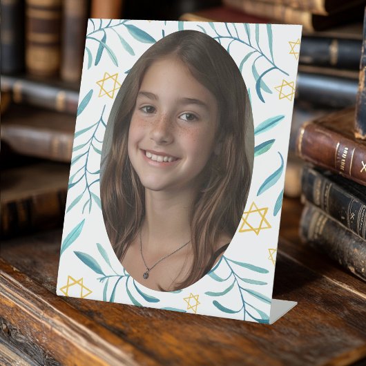 Bar Bat Mitzvah Joodse bruiloft Botanicals Custom Reclamebord Met Voetstuk