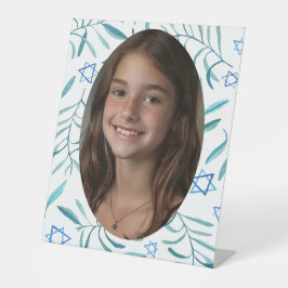 Bar Bat Mitzvah Joodse bruiloft Botanicals Custom Reclamebord Met Voetstuk