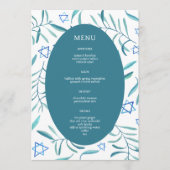 Bar Bat Mitzvah Joodse Bruiloft Botanicals Op Maat Menu (Voorkant)
