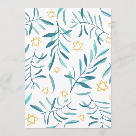 Bar Bat Mitzvah Joodse Bruiloft Botanicals Op Maat Menu (Achterkant)