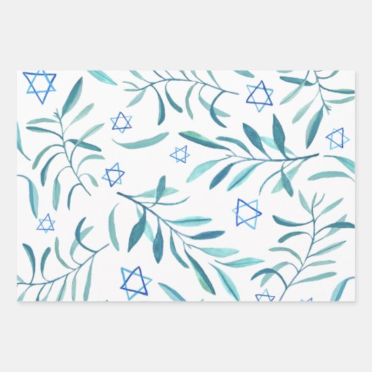 Bar Bat Mitzvah Joodse bruiloft Chanoeka Custom Inpakpapier Vel (Voorkant 2)