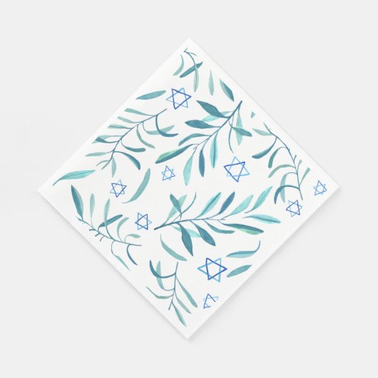 Bar Bat Mitzvah Joodse bruiloft Chanoeka Waterverf Servet (Hoek)