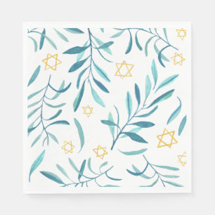 Bar Bat Mitzvah Joodse Trouw Hanukkah Aquarel Servet