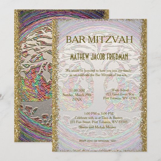 Bar/Bat Mitzvah Kaballah Kaart (Voorkant / Achterkant)