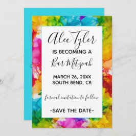 Bar Bat Mitzvah Kleur sparen de Datum Save The Date