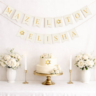 Bar Bat Mitzvah Mazel Tov Naam 6 Letters Vlaggetjes